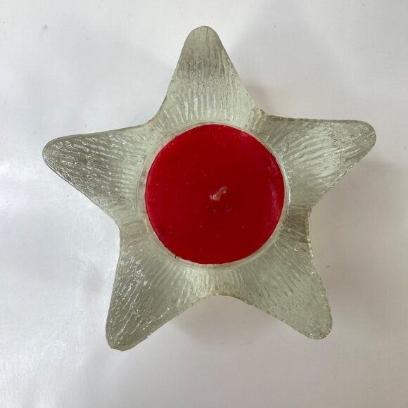 Avon 1980s Starbright Set 2 Star-Shaped Glass Votive Candle Holders - Picture 2 of 5